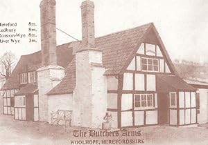The Butchers Arms Woolhope Hereford Pub Vintage Advertising Postcard