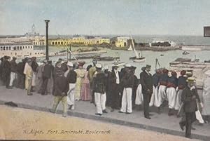 Alger Port Amiraute Boulevard Sailors Sailing Ship Algeria Morocco Postcard
