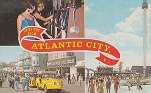 Bild des Verkufers fr Atlantic City Models Playing American Fruit Slot Machine Machines 1970s Postcard zum Verkauf von Postcard Finder