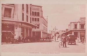 Casablanca Crossroads of General Moinier Avenue Morocco Postcard