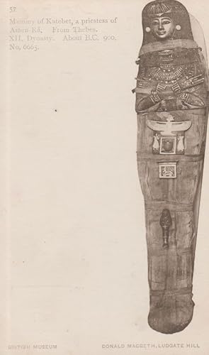 Mummy Of Katabet Priestess Of Amen Ra Antique Egyptian Postcard