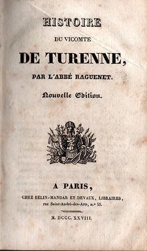 Imagen del vendedor de Histoire du vicomte de Turenne a la venta por JP Livres