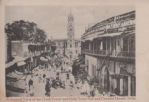 Delhi Town Hall Clock Tower Antique Postcard