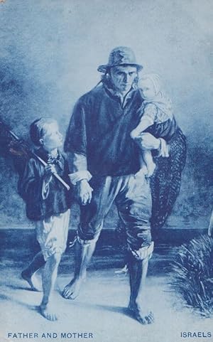 Raphael Tuck Delft Israeli Father and Mother Israels Postcard