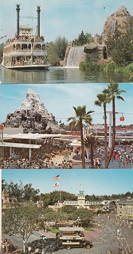 Transportation in Disneyland 3x Official 1970s Postcard Bundle