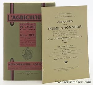 Seller image for L'agriculture du dpartement de l'Allier en 1936. Avec la collaboration de P. Courret et R. Pilandon. Monographie Agricole, publication de l'Office Agricole Dpartemental de l'Allier. "Ministre de l'Agriculture". for sale by Emile Kerssemakers ILAB