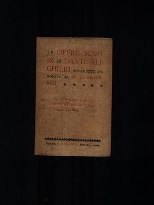 Immagine del venditore per Le opere minori di Dante Alighieri VI venduto da Librodifaccia