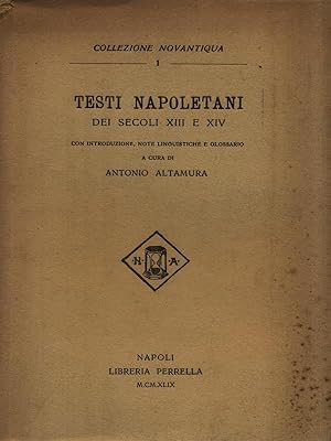 Immagine del venditore per Testi Napoletani dei secoli XIII e XIV venduto da Librodifaccia