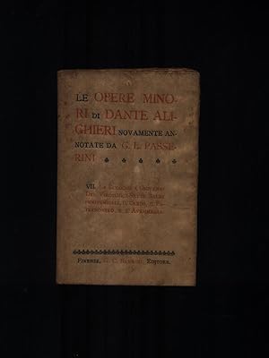 Immagine del venditore per Le opere minori di Dante Alighieri VII venduto da Librodifaccia
