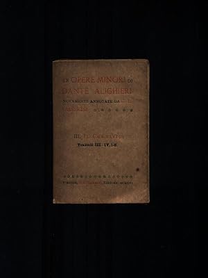 Immagine del venditore per Le opere minori di Dante Alighieri III. Il Convivio Trattati III-IV, 1-8 venduto da Librodifaccia