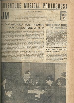 JUVENTUDE MUSICAL PORTUGUESA - Boletim Mensal: (Ano 1-Nº 4. janeiro 1951 a Ano VII-Nº 66. novembr...