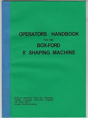 Operators Handbook for the Box - Ford 8" Shaping Machine | Boxford Machine Tools