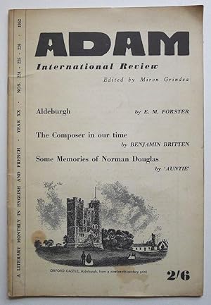 ADAM International Review, a Literary Monthly in English and French. Year XX. Nos. 224-226, 1952....