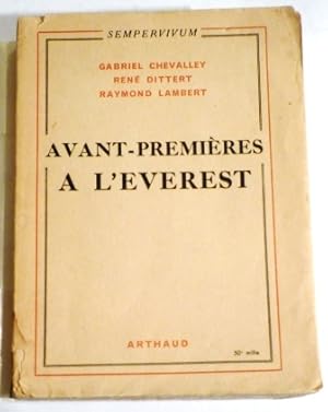 Imagen del vendedor de Avant-premires  l'Everest. a la venta por Librairie Jeanne Laffitte