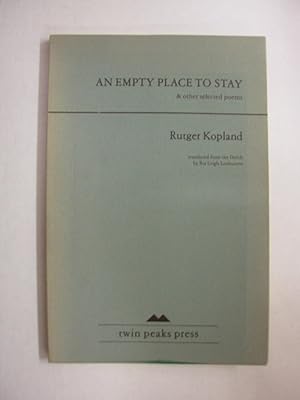 Immagine del venditore per An Empty Place to Stay & other selected poems venduto da Black and Read Books, Music & Games