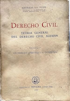 Imagen del vendedor de Derecho Civil. Teora General del Derecho Civil Alemn. Volumen II.- Los derechos subjetivos y el patrimonio a la venta por Librera Monte Sarmiento