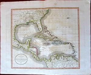 West Indies Florida Georgia 1803 John Cary lovely large old map