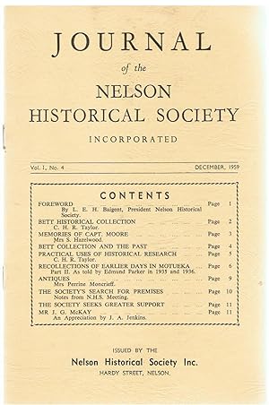 Journal of the Nelson Historical Society. Vol. I, No. 4. December 1959