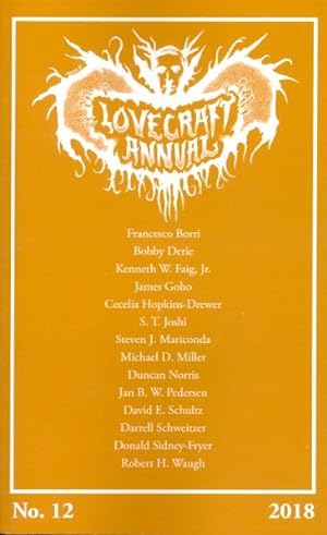 Bild des Verkufers fr Lovecraft Annual No. 12: New Scholarship on H.P. Lovecraft zum Verkauf von Ziesings