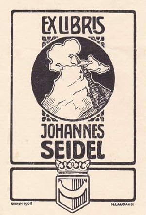 Exlibris für Johannes Seidel. Klischéedruck von H.Laudahn, Berlin.