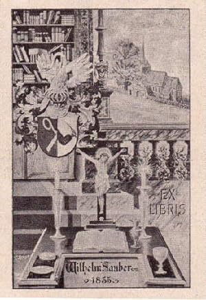 Imagen del vendedor de Exlibris fr Wilhelm Sauber, sen. Lichtdruck von Carl Ernst, Breslau. a la venta por Antiquariat Heinz Tessin