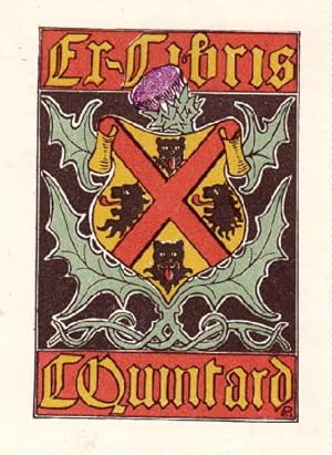 Bild des Verkufers fr Exlibris fr C.Quintard. Farbiger Klischedruck von Edmond des Robert. zum Verkauf von Antiquariat Heinz Tessin