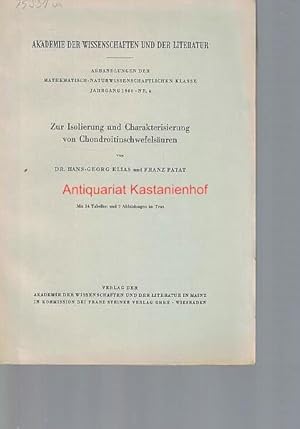 Seller image for Zur Isolierung und Charakterisierung von Chondroitinschwefelsuren, for sale by Antiquariat Kastanienhof