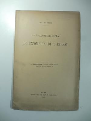 Bild des Verkufers fr La traduzione copta di un'omelia di S. Efrem zum Verkauf von Coenobium Libreria antiquaria