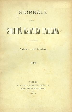 GIORNALE della Società Asiatica Italiana. Volume ventiduesimo. 1909.