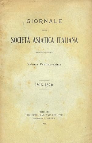 GIORNALE della Società Asiatica Italiana. Volume ventinovesimo. 1918-1920.