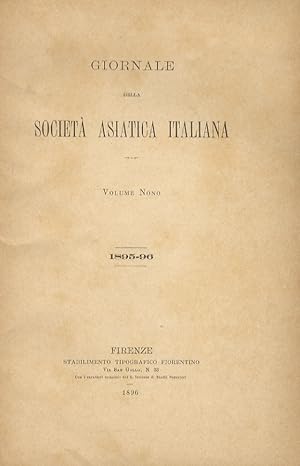 GIORNALE della Società Asiatica Italiana. Volume nono. 1895-96.