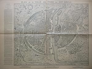 historische Landkarte; Paris im 16.Jhdt.