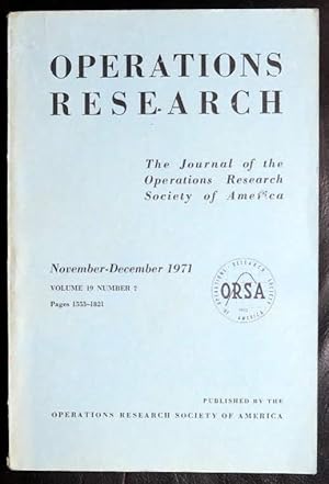 Seller image for Operations Researc Vol.19, no.2 Nov.=Dec. 1971 for sale by GuthrieBooks