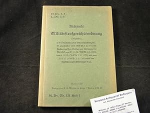 Militärstrafgerichtsordnung. In der Neufassung der Bekantmachung vom 29. September 1936.