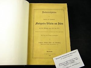 Bild des Verkufers fr Denkwrdigkeiten des Generals der Infanteire Markgrafen Wilhelm von Baden aus den Feldzgen von 1809 und 1815. Nach dessen hinterlassenen eigenhndigen Aufzeichnungen. zum Verkauf von Antiquariat Bebuquin (Alexander Zimmeck)