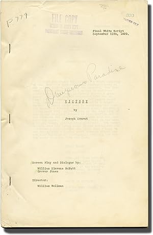 Bild des Verkufers fr Dangerous Paradise [Victory] (Original screenplay for the 1930 film) zum Verkauf von Royal Books, Inc., ABAA