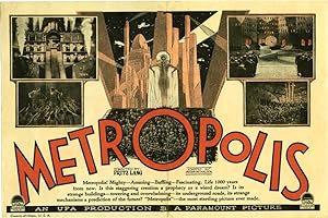 Bild des Verkufers fr Metropolis (Original US herald for the 1927 film) zum Verkauf von Royal Books, Inc., ABAA