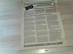 SPD Wahlaufruf Wahlkampfplakat 1949: Wahlkampf der Sozialdemokratischen Partei Deutschlands