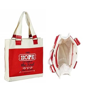 Anchor for the Soul 14.25" RED Canvas Tote Hebrews 6:19 by Christian Art Gifts