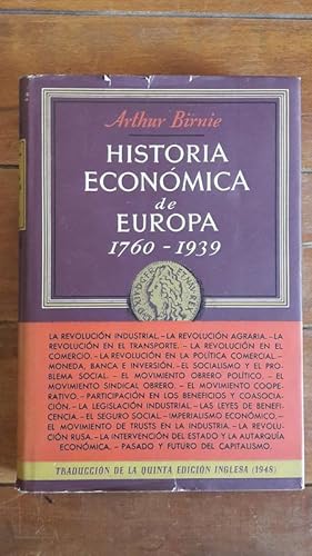 Seller image for Historia econmica de Europa 1760-1939 for sale by Llibreria Fnix