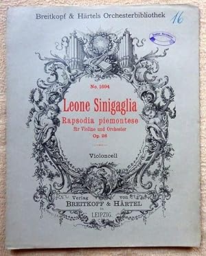 Bild des Verkufers fr Rapsodia piemontese Opus 26 fr Violine und Orchester (Violoncell) zum Verkauf von ANTIQUARIAT H. EPPLER