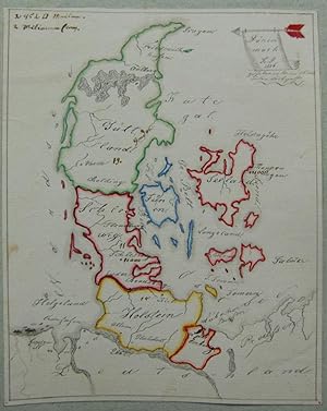 gezeichnete Karte von Schleswig Holstein und Dänemark