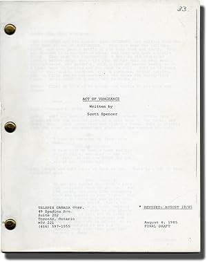 Bild des Verkufers fr Act of Vengeance (Original screenplay for the 1986 television film) zum Verkauf von Royal Books, Inc., ABAA