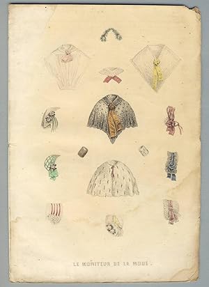 Hand-colored fashion plate removed from "Musee des familles"
