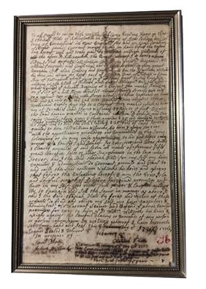 Original Bill of Sale conveying 23 acres of land in Killingworth from Obadiah Platts to William W...