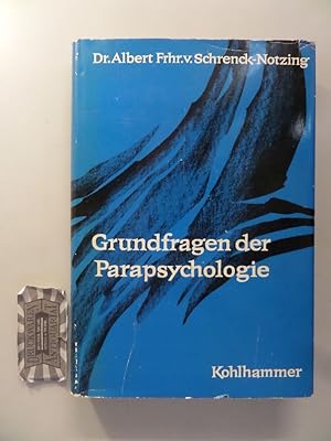 Bild des Verkufers fr Grundfragen der Parapsychologie. zum Verkauf von Druckwaren Antiquariat