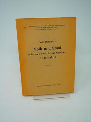 Seller image for Volk und Staat in Lehre, Geschichte und Gegenwart (Staatslehre) for sale by Antiquariat Hans Wger