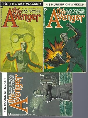 Imagen del vendedor de THE AVENGER" SERIES 3 VOLUMES: # 3 The Sky Walker / # 13 Murder on Wheels / # 15 House of Death a la venta por John McCormick