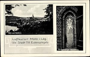 Bild des Verkäufers für Ansichtskarte / Postkarte Mölln in Schleswig Holstein, Panorama, Till Eulenspiegel Denkmal zum Verkauf von akpool GmbH