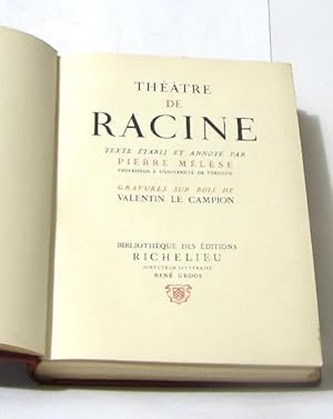 Bild des Verkufers fr THATRE DE RACINE en 5 volumes (collection complte dition numrote) / ditions RICHELIEU 1951 / Gravures sur bois de Le Campion zum Verkauf von crealivres